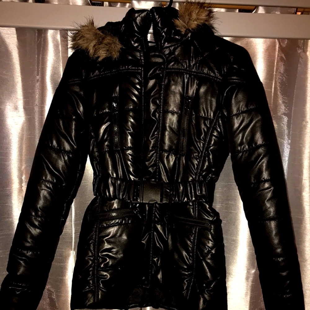 Snow jacket with fur trim hoodie